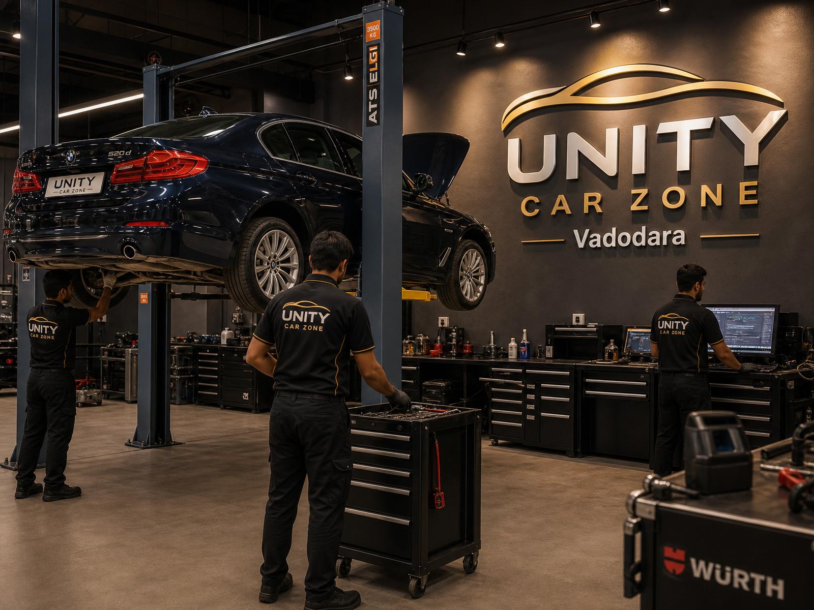 Unity Car Zone Indian multi-brand workshop interior